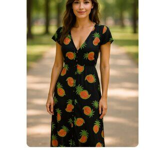 Reformation Womens Button Front Hydrangea Midi Dress size XS